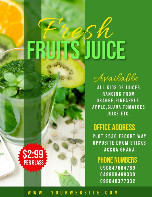 fruits juice Template PosterMyWall