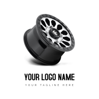 White Fuel Custom wheel Anthracite Road Logo Template