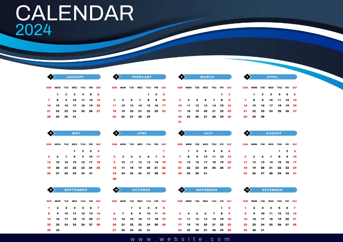 Copy of FULL CALENDAR 2024 TEMPLATE | PosterMyWall