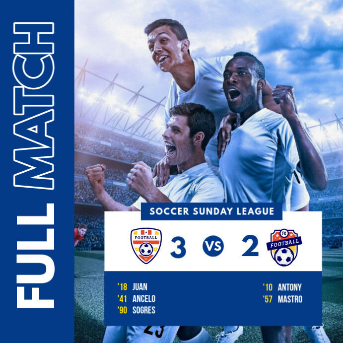 Score Result Design Full Match Score template | PosterMyWall