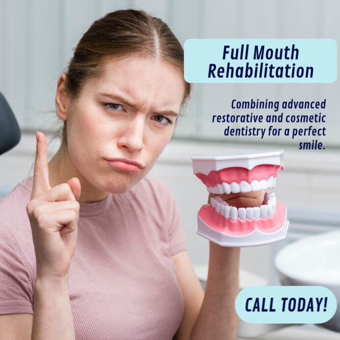 full mouth rehabilitation Publicação no Instagram template