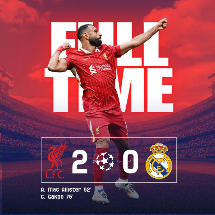 Full-Time Final Score Design Template Instagram Post