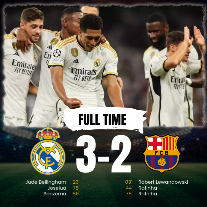 Full Time Match Graphics full time match template | PosterMyWall