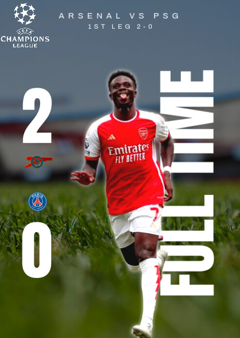 Full Time Result Ad A6 template