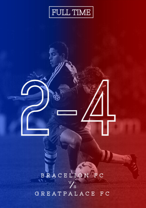 Full Time Match Graphics Full Time Score Soccer match Template | PosterMyWall