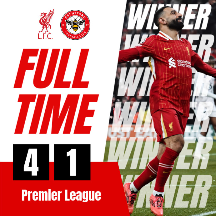 Full Time Soccer Match Instagram Post Design template