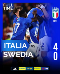 FULLTIME FINAL RESULT SOCCER MATCH ITALIA SWEDIA Instagram Portrait template