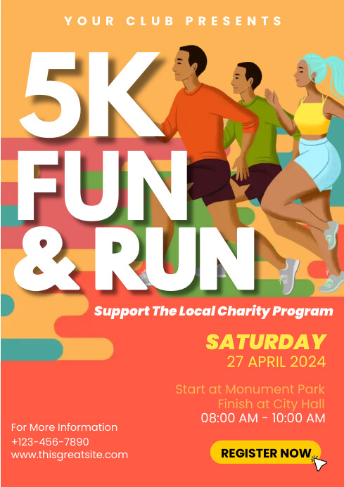 Fun & Run 5k Charity Event Template | PosterMyWall