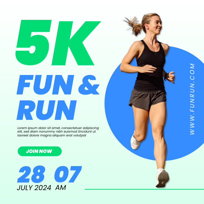 Fun and Run Promotion Event Poster Flyer Temp Template | PosterMyWall