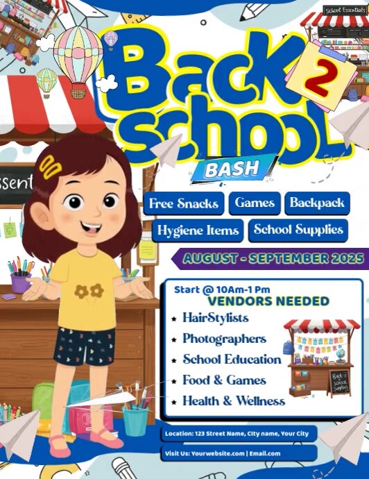 Fun Back to School Bash Iflaya (Incwadi ye-US) template