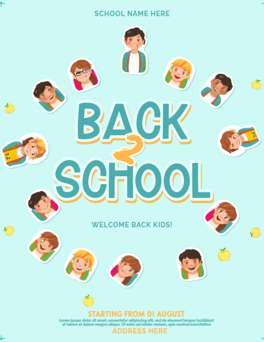 Plantilla de Fun Back to School Bash Flyer Template for Student Kickoff ...