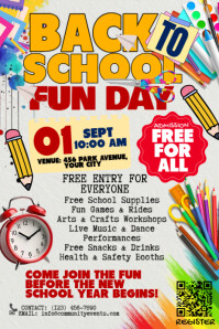 Fun Back to School Celebration โปสเตอร์ template