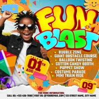 Fun blast 2025: the ultimate explosion of joy and games Instagram Post template