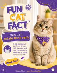 Brown Cat Facts Volantino Template