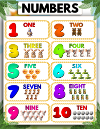 Fun Counting Poster for Kids Flyer (US Letter) template