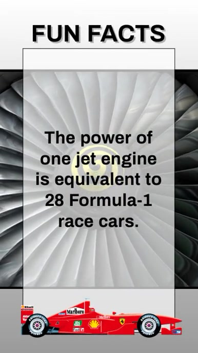 Copy of Fun facts about race cars and jet engines | PosterMyWall