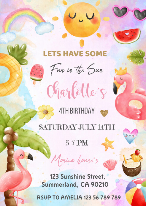 Fun Invitation Templates Fun Afternoon Pool Party Invitation