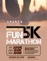 Fun Marathon 5k Flyer (US Letter) template