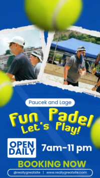 Blue Padel Event Promotion Ролик Reels в Instagram Template
