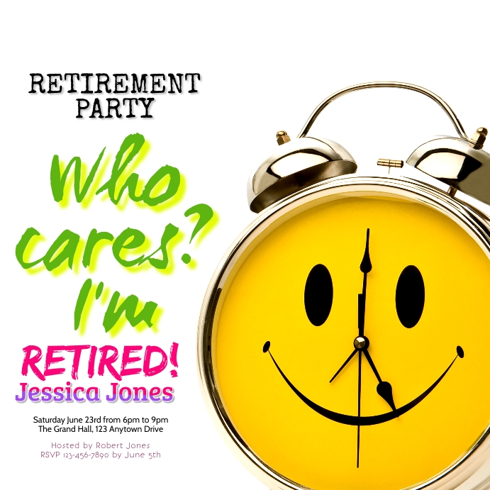 Fun retirement party instagram Iphosti le-Instagram template