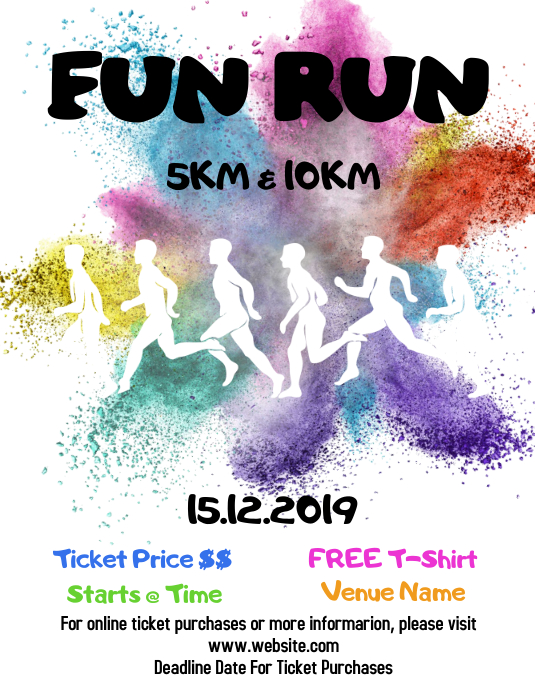 Contoh Timer Fun Run Menyenangkan Menjalankan Templat | PosterMyWall
