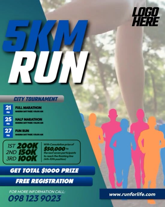 Fun Run Instagram Portrait template