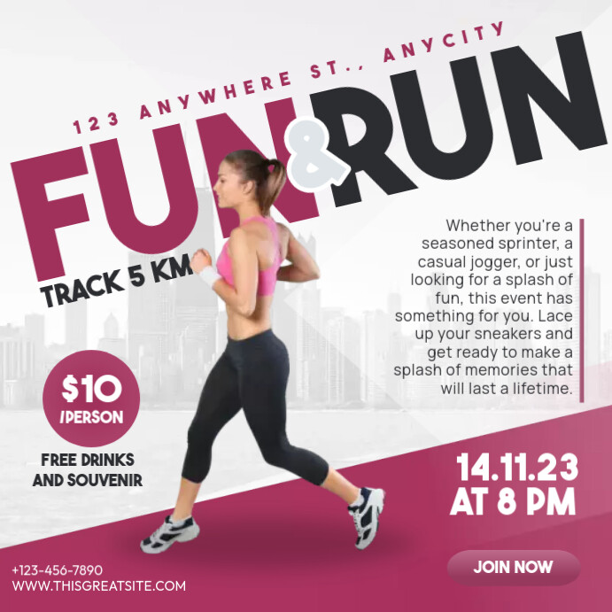 Fun Run Event Instagram Post Template | PosterMyWall