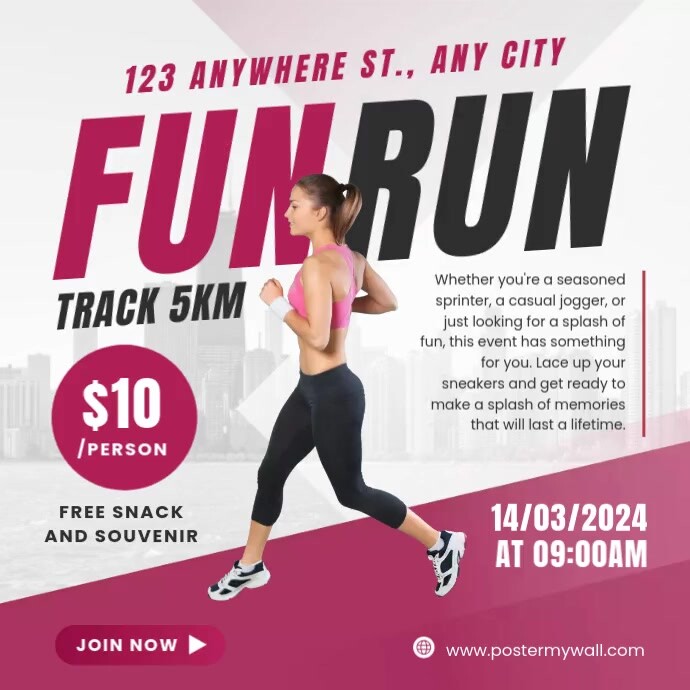 Plantilla de fun run event template | PosterMyWall