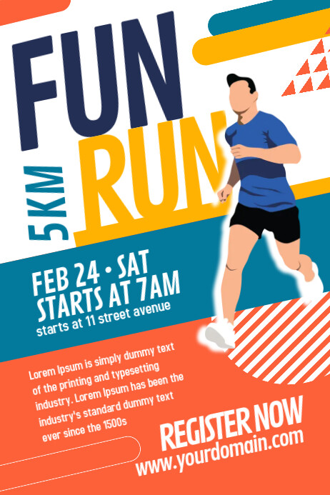 Fun Run Marathon Poster Template | PosterMyWall