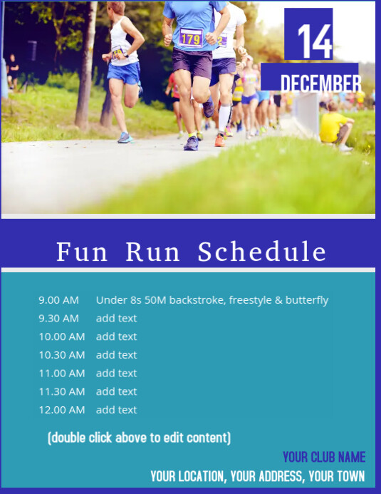 Fun Run Schedule Template | PosterMyWall