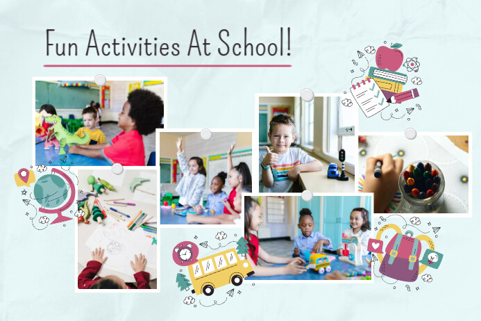Fun School Activities Student Collage Poster Template | PosterMyWall