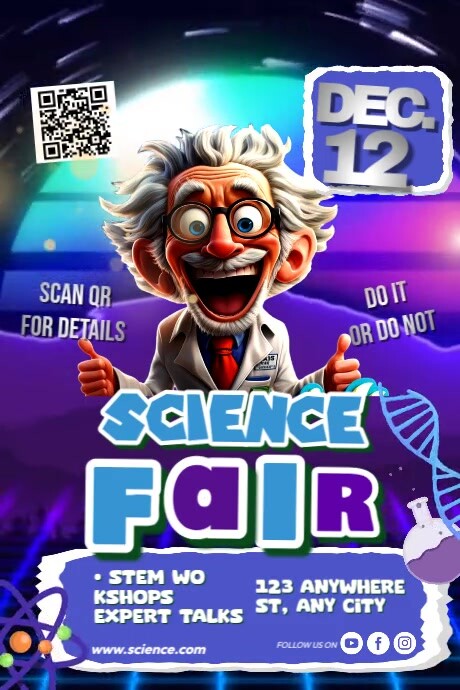 Event Science Fun Fun Science Fair Event Poster Template | PosterMyWall