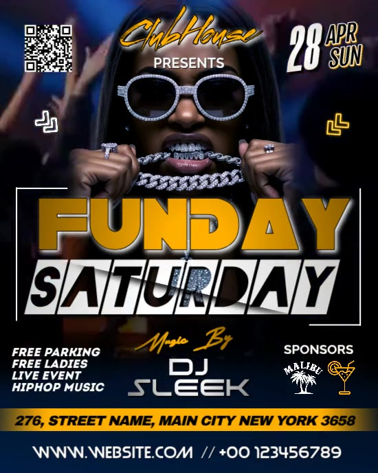Funday Saturday Party Instagram Portrait Video Template | PosterMyWall