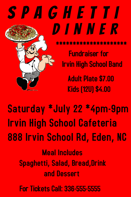 Fundraiser Dinner Poster template