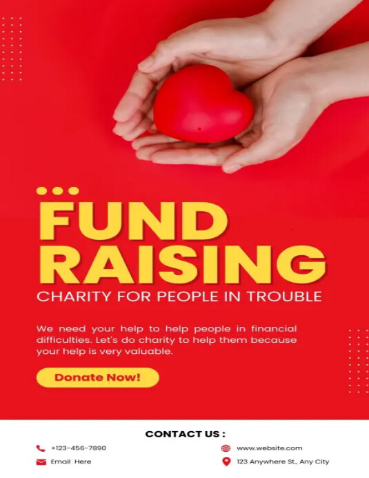 Fundraiser Example Header FUNDRAISING DESIGN TEMPLATE | PosterMyWall