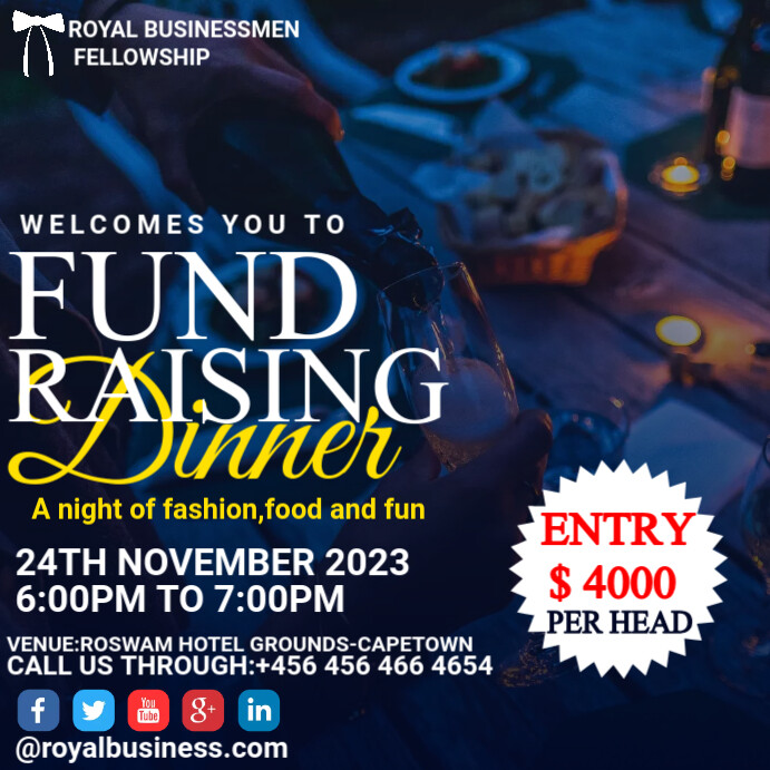 fundraising dinner flyer template Iphosti le-Instagram