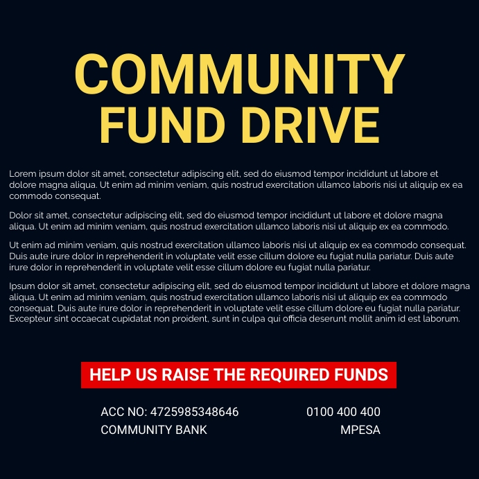funds drive Template | PosterMyWall