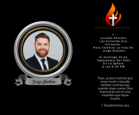 Black funeral, announcement, celebration of life, invitation, eulogy, digital, obituario, memorial card Medium Rectangle Template