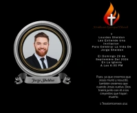 funeral, announcement, celebration of life, digital, invitation, eulogy, digital, burial, obituario Medium Rectangle template