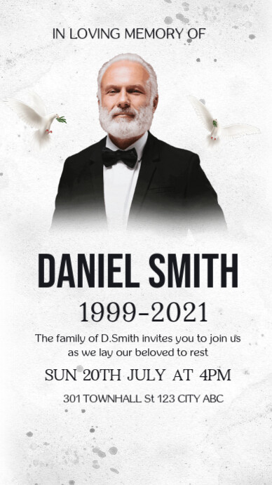 Funeral,memorial flyer, Burial ,event Instagram Story template