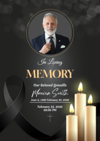 Sort Memorial Service Announcement A5 Template