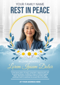 Funeral Announcement A6 template