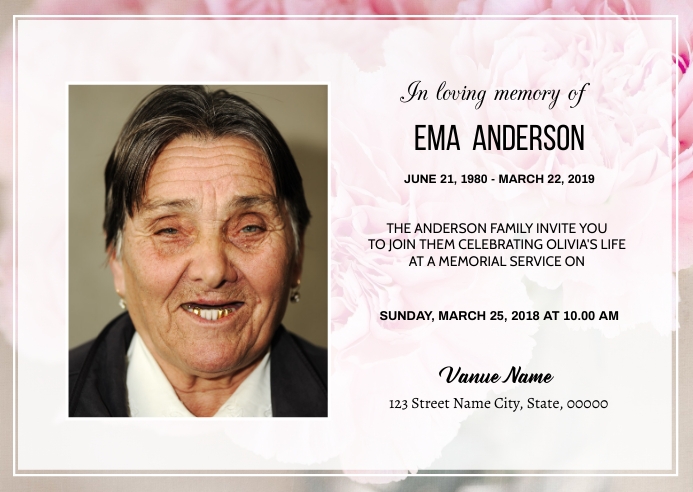 Modele Carte D Annonce De Funerailles Postermywall