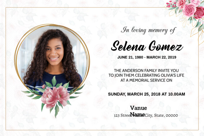 Funeral Announcement Card Template | PosterMyWall funeral-announcement-card-template-postermywall