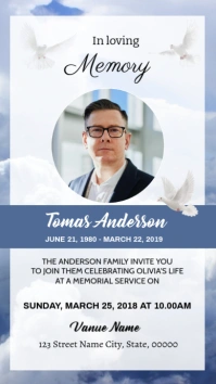 Funeral Announcement Card Instagram Story template