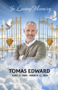 Funeral Announcement Card Half Page Wide template