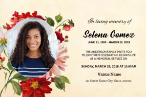 Funeral Announcement Card Label template