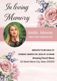 Funeral Announcement Card A6 template