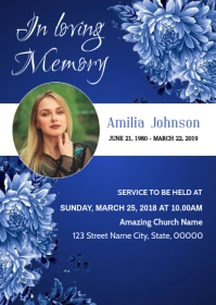 Funeral Announcement Card A6 template