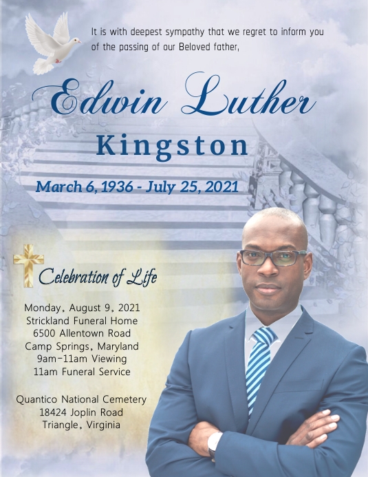 Funeral Announcement Template PosterMyWall